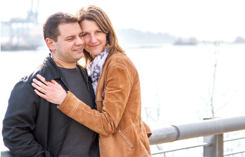 heidi and darcy engagement at the New Westminster Quay